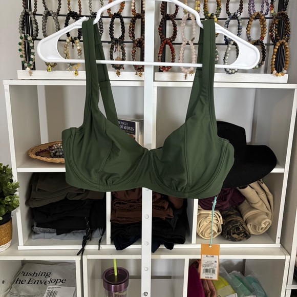 KONA SOL Women's Swim Top NWT Olive Green Size XL - Picture 4 of 5